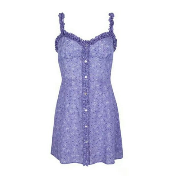 Lavender floral silk slip dress - Picture 8 of 8